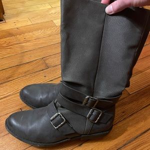 Grey leather Blowfish boots